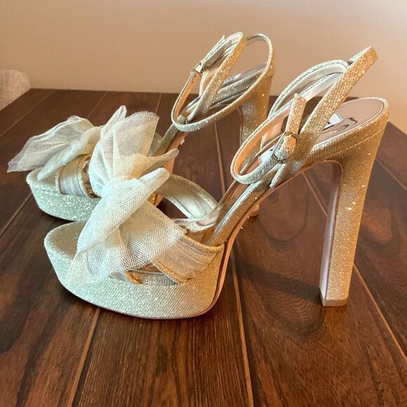 Badgley Mischka - Sophie - SIZE 7 - Platform Sandal with Tulle Bow - Brand New! - Picture 3 of 7